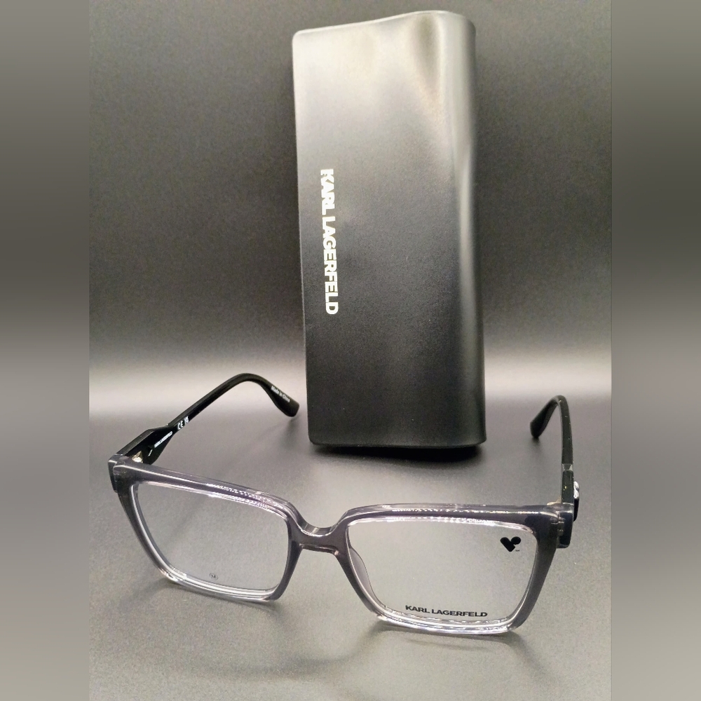 Karl Lagerfeld Men's Glasses in Black and Silver Unisex
